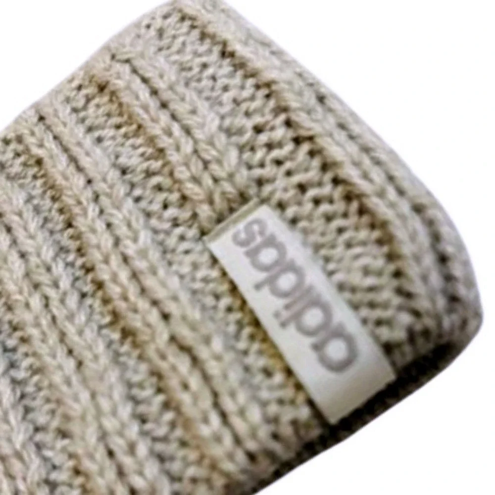 Adidas Women's Linear Headband Light Grey Heather Ribbed Knit OSFA NEW Soccer‎